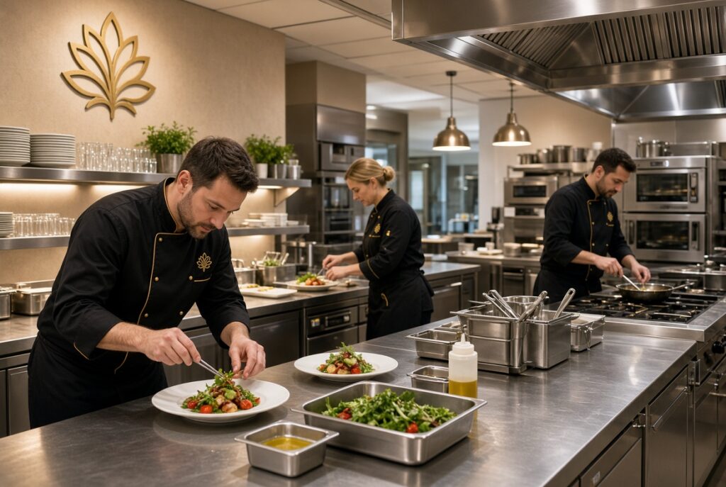 Cuisine professionnelle organisée pour un réseau de franchise en restauration